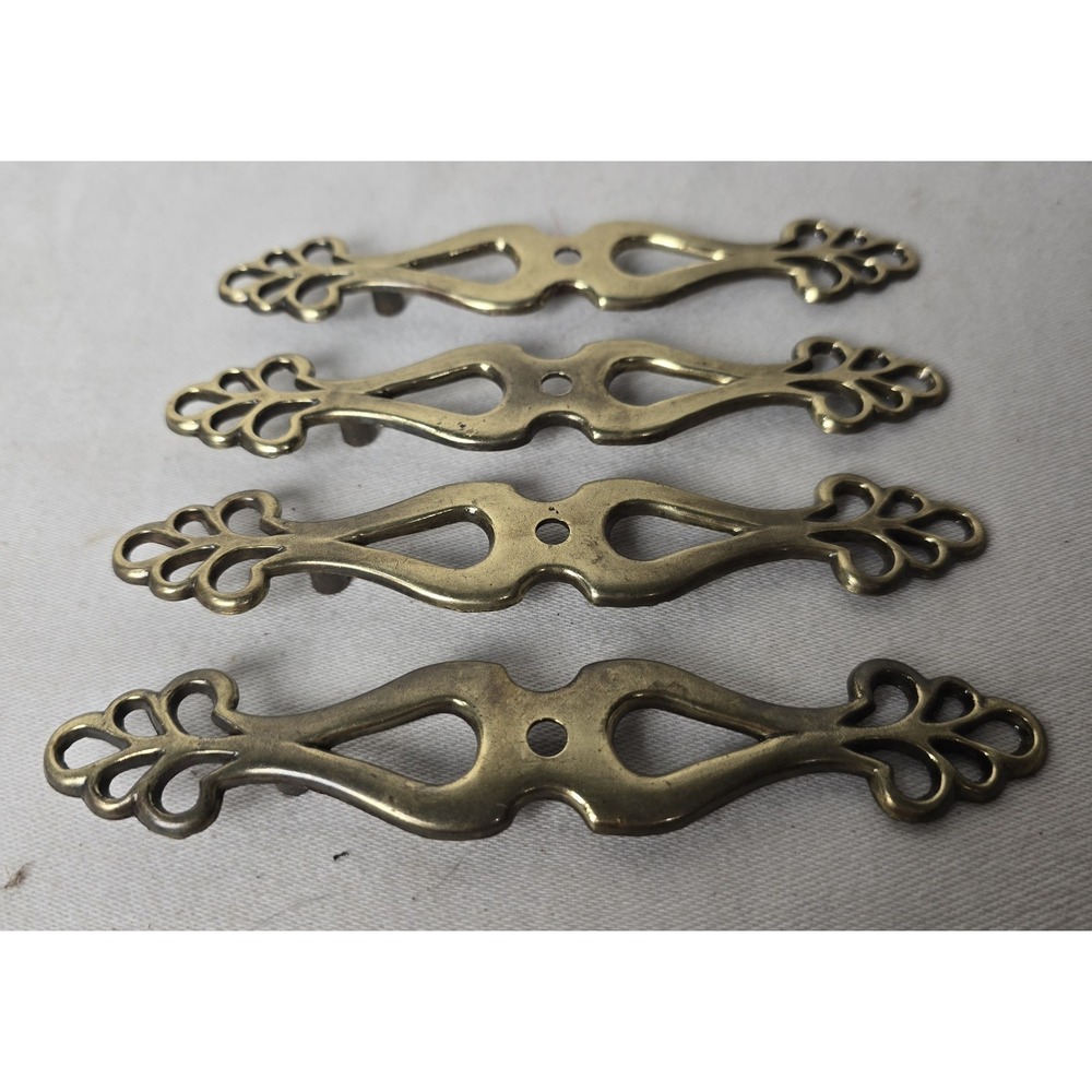 Lot Of 4 Furniture Brass Plates‎ Back Plate B834